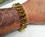 Load image into Gallery viewer,  Big Man&#39;s Gold Stainless Steel Motorcycle Chain Bracelet - HDsmallPARTS.com

