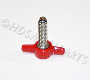 (50-100) 1/4"-20 x 7/8" Tee Wing Thumb Screws Red & Black HDsmallPARTS.com