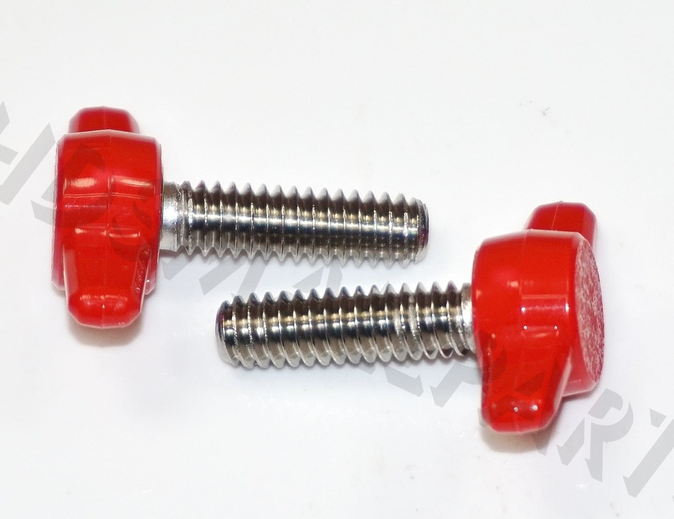 (50-100) 1/4"-20 x 3/4" Tee Wing Thumb Screws Red & Black  HDsmallPARTS.com