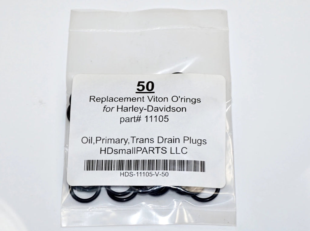 50-Harley-Davidson® Replacement Drain Plug O-rings (H-D part #11105)