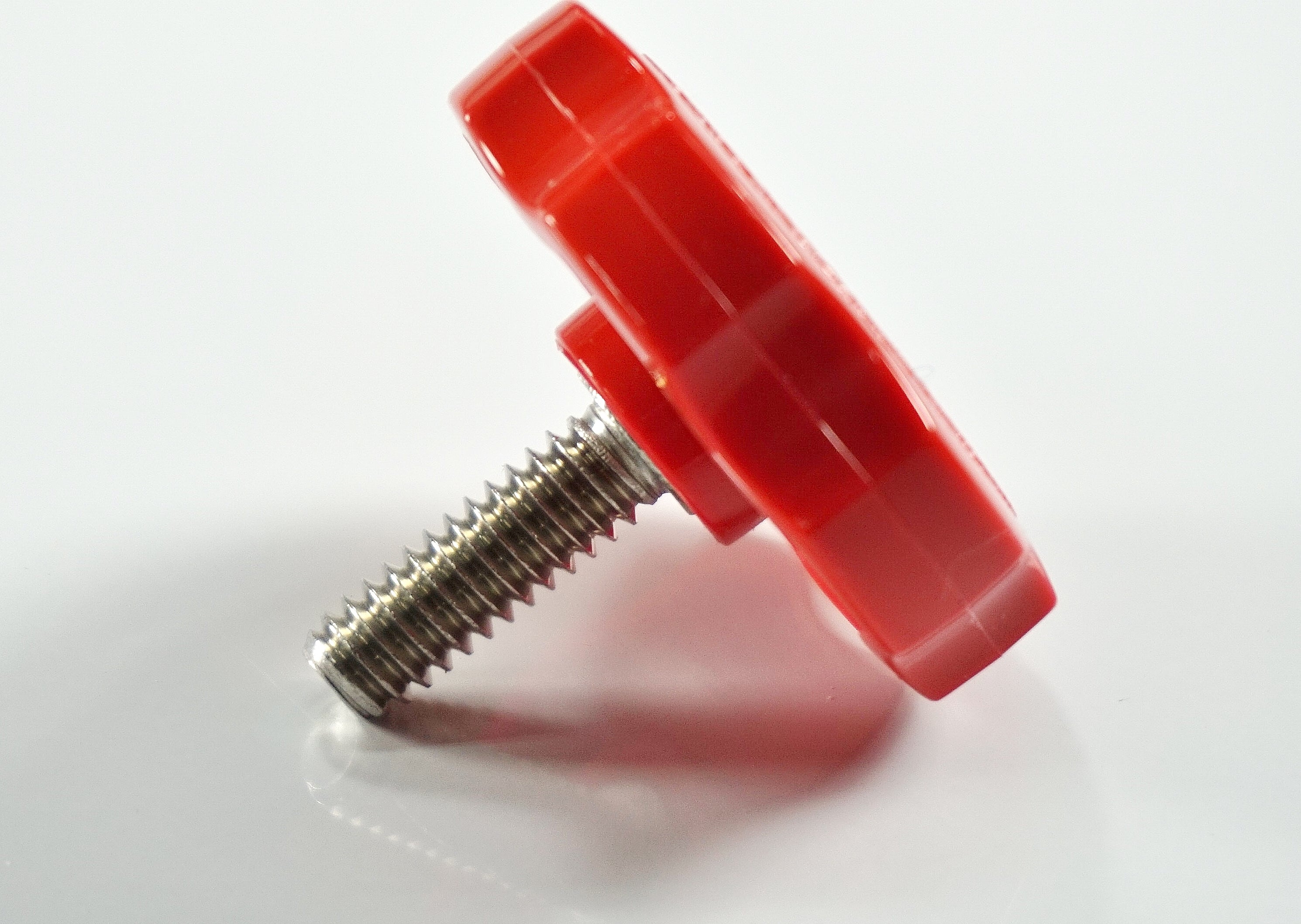 (2-5-10) 1/4"-20 Red Rosette Clamping Thumb Screw Knobs
